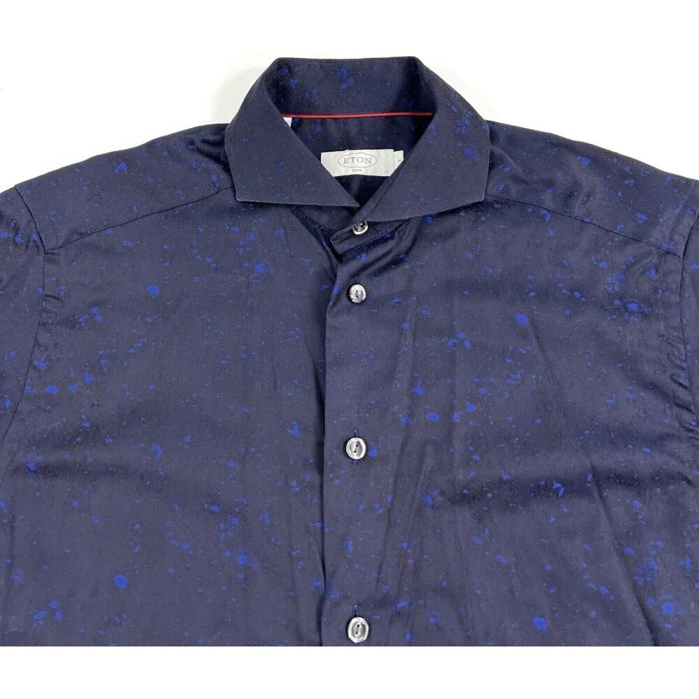 Eton Dress Shirt Mens Size Small 38 15 Brighton Slim Fit Cutaway Abstract Stitch